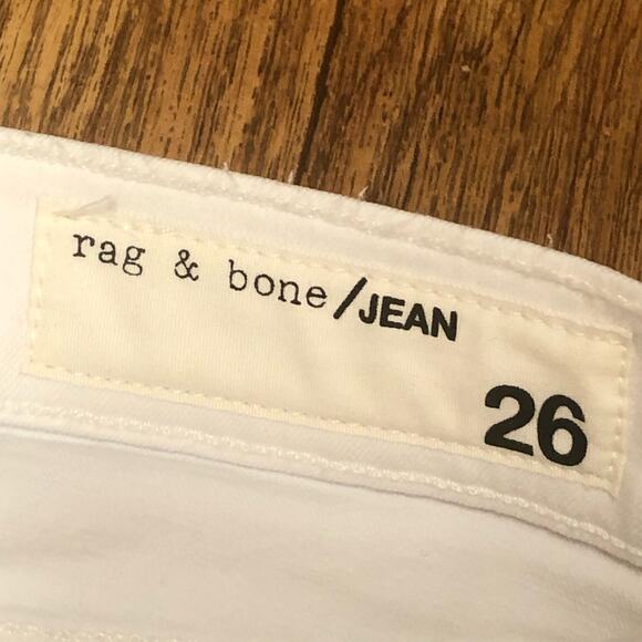 Rag & Bone White Blnc W/ Fray Capri Cropped Frayed Hemline Jeans Size 26 - Picture 12 of 14